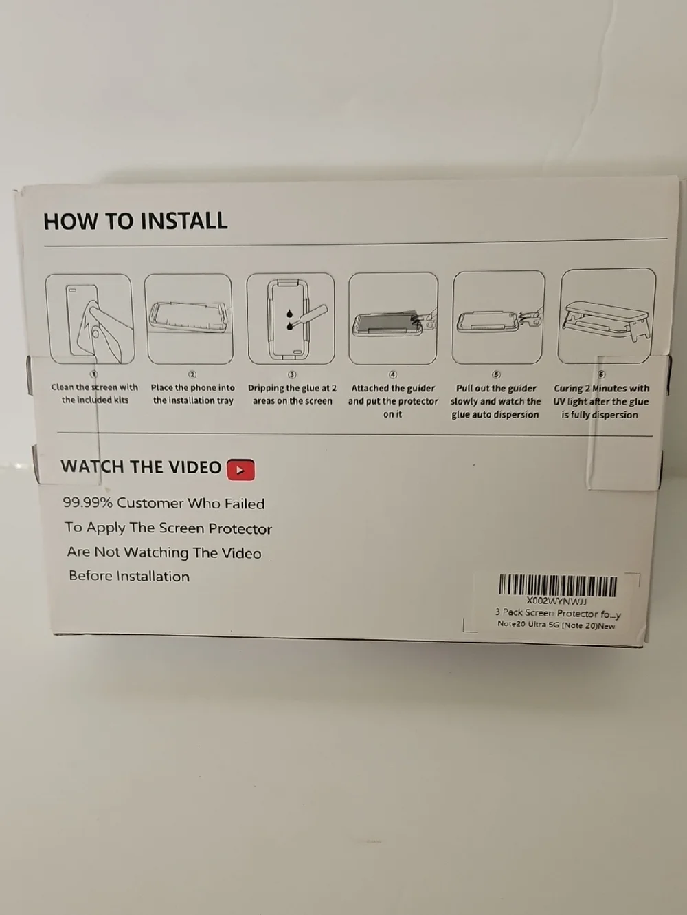 Note 20 Ultra SG Premium Tempered Glass Curved Screen Protector - Clear - Picture 3 of 7